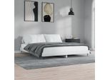 The Living Store Struttura Letto Bianca Lucida 200X200 Cm In Materiale Ligneo