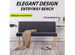 The Living Store Panca 139,5 Cm Poliestere Grigio Scuro