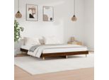 The Living Store Struttura Letto In Rovere Marrone 120X200 Cm In Materiale Ligneo