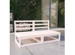 The Living Store Divano Da Giardino A 2 Posti In Legno Di Pino Massiccio Bianco