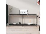 The Living Store Consolle Nera 180X35X75,5 Cm In Vetro Temperato