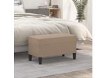 The Living Store Panca Cappuccino-Marrone 70X35X41 Cm In Pelle Finta