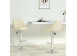 The Living Store Sgabello Da Bar 2 Pezzi. Similcuoio Crema