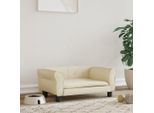 The Living Store Letto Per Cani Crema 70X45X30 Cm In Pelle Finta