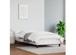 The Living Store Struttura Letto Con Testiera Bianca 90X190 Cm In Ecopelle