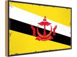 Vianmo Insegna In Legno 30X40 Cm Bandiera Bruneis Retro Flag Of Brunei