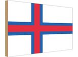 Vianmo Insegna In Legno 30X40 Cm Bandiera FäRöEr Flag Of The Faroe Islands