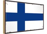 Vianmo Insegna In Legno 30X40 Cm Bandiera Finnlands Retro Flag Of Finland
