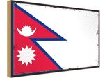 Vianmo Insegna In Legno 30X40 Cm Bandiera Nepals Retro Flag Of Nepal