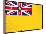 Vianmo Insegna In Legno 30X40 Cm Bandiera Niues Retro Flag Of Niue