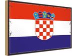 Vianmo Insegna In Legno 30X40 Cm Bandiera Kroatiens Retro Flag Of Croatia