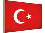 Vianmo Insegna In Legno 30X40 Cm Bandiera TüRkei Flag Of Turkey