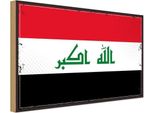 Vianmo Insegna In Legno 30X40 Cm Bandiera Irak Retro Flag Of Iraq