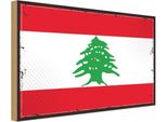 Vianmo Insegna In Legno 30X40 Cm Bandiera Libanon Retro Flag Of Lebanon