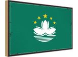 Vianmo Insegna In Legno 30X40 Cm Bandiera Macaus Retro Flag Of Macau