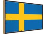 Vianmo Insegna In Legno 30X40 Cm Bandiera Schwedens Retro Flag Of Sweden