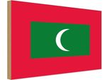 Vianmo Insegna In Legno 30X40 Cm Bandiera Malediven Flag Of The Maldives