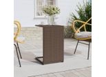 The Living Store C-Tisch Braun 40X35X60 Cm Poly Rattan