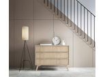 Cassettiera Forest 106X38X80Cm Beige A Spina Di Pesce Skandi