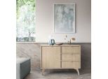 Credenza Forest 106X38X80Cm Beige A Spina Di Pesce Skandi