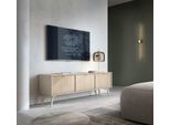 Mobile Tv Basso Forest 158X38X52Cm Beige A Spina Di Pesce Skandi
