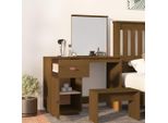 The Living Store Comodino Marrone Miele 95X50X134 Cm In Legno Di Pino Massiccio