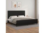 The Living Store Struttura Letto Con Testiera Nera 200X200 Cm In Ecopelle