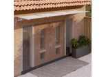 The Living Store Tettoia Per Porta Grigio E Trasparente 396X90 Cm Policarbonato