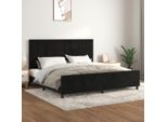 The Living Store Struttura Letto Con Testiera Nera 200X200 Cm In Velluto