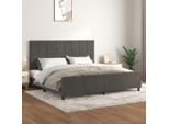 The Living Store Struttura Letto Con Testiera Grigio Scuro 200X200 Cm In Velluto