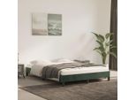 The Living Store Struttura Letto In Velluto Verde Scuro 140X200 Cm