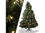 Jopassy Albero Di Natale Artificiale Con Illuminazione, Albero Di Natale A Led Per Decorazioni Natalizie, Resistente Al Fuoco, Albero Di Natale 1200 Punte Aghi In Pvc, Verde, 210Cm