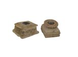 Portacandele Home Esprit In Legno Naturale 25 X 25 X 12 Cm (2 Pezzi)
