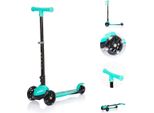 Chipolino Monopattino Per Bambini Robby 3 Ruote Led Manubrio Regolabile In Altezza Freno Pieghevole Turchese