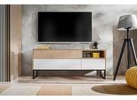 Mobile Tv Basso Zoe 148X40X62Cm A Spina Di Pesce Skandi Bianco Mdf Senza Maniglie