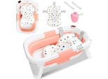Jopassy Vasca Da Bagno Per Bambini 60,5X43X20,5Cmvasca Da Bagno Per Bambini Pieghevole Rosa Pp+Pte Vasca Da Bagno Per Bambini Con Pedana Antiscivolo (Con Cuscino Di Seduta)