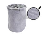 Wäschesammler MCW-C34, Laundry Wäschekorb Wäschebox Wäschesack Wäschebehälter mit Netz, 55x39cm 65l ~ cord grau