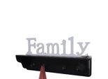 Wandgarderobe MCW-D41 Family, Garderobe Regal, 4 Haken Massiv 30X60X13Cm ~ Schwarz/Weiß