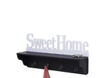 Wandgarderobe MCW-D41 Sweet Home, Garderobe Regal, 4 Haken Massiv 30X60X13Cm ~ Schwarz/Weiß