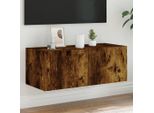 Maison Exclusive - Mobile Tv Con Luci Led Rovere Affumicato 80X35X31 Cm