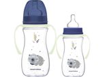 Canpol Bottiglia Anticolica Con Manici Luminosi Easystart Sleepy Koala 300Ml Blu