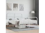 Vidaxl Giroletto Con Testiera E Pediera In Metallo Bianco 140X190 Cm - Giroletto - Cornici Per Letti - Giroletto - Letto