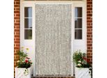 The Living Store Tenda Zanzariera Grigio Chiaro E Scuro 100X220 Cm In Ciniglia