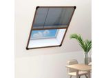 The Living Store Zanzariera Plissettata Per Finestre Alluminio Marrone 80X100 Cm