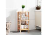 Vidaxl Mensola Da Bagno 35,5X35,5X79 Cm In Legno Massiccio Di Noce - Mensola Da Bagno - Mensole Da Bagno - Mensola Da Doccia - Mensola Da Bagno