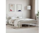 Vidaxl Struttura Letto Con Testata In Metallo Bianco 183X213 Cm - Struttura Letto - Cornici Letto - Struttura Letto - Letto