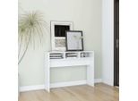 The Living Store Tavolo Consolle Bianco 105X30X80 Cm In Materiale Ligneo