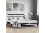 Vidaxl Struttura Letto Con Testiera In Metallo Nero 193X203 Cm - Struttura Letto - Cornici Letto - Struttura Letto - Letto
