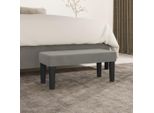 The Living Store Panca Grigio Chiaro 70X30X30 Cm In Velluto