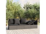 The Living Store Lettino Da Esterno Con Cuscini In Poly Rattan Grigio
